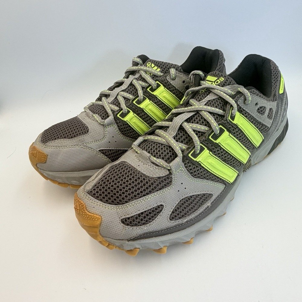 Adidas Kanadia 4 TR Trail Run Sneakers Runners Gray Yellow Green Men's 11 Shoes